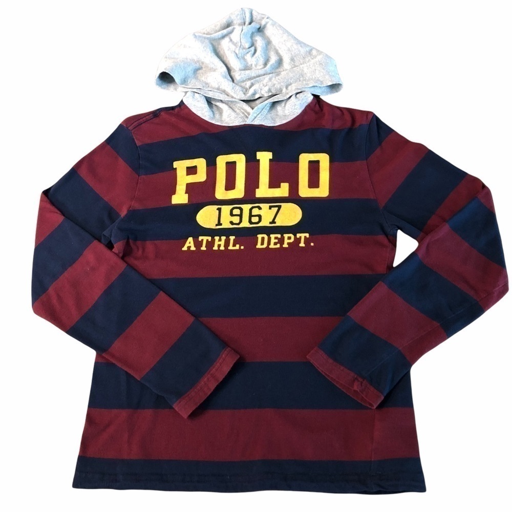 POLO BY RALPH LAUREN - BOYS RUGBY SHIRT WITH HOOD